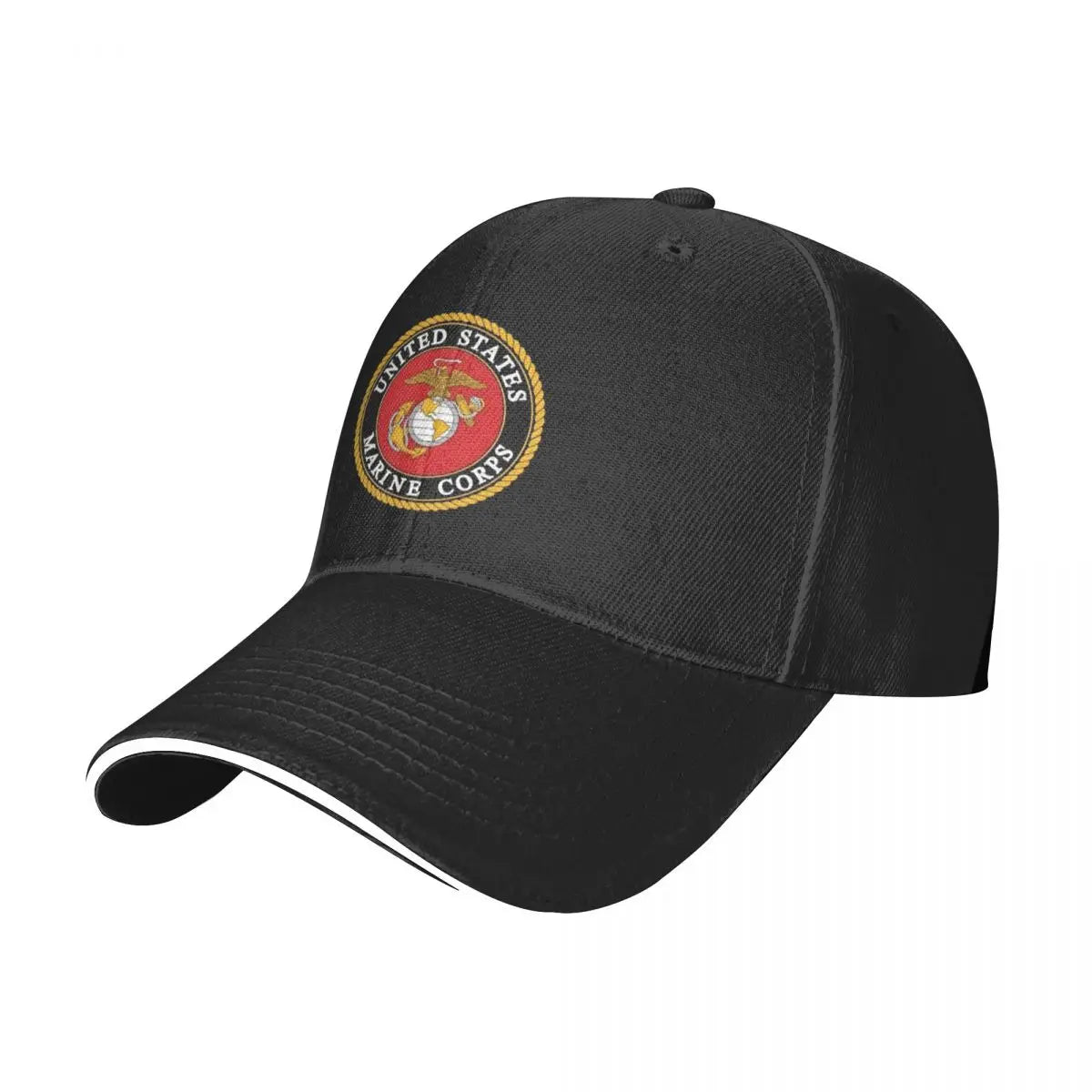 USMC Hat With Brim Stripe